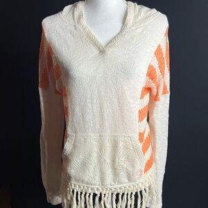 Miss me small tunic hoodie or bathing suit cover up. Cute detail and color.